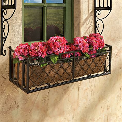 metal window box planters uk|rectangular metal planter box.